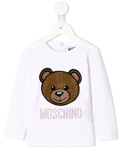 Moschino Babies' Teddy Bear T-shirt In White