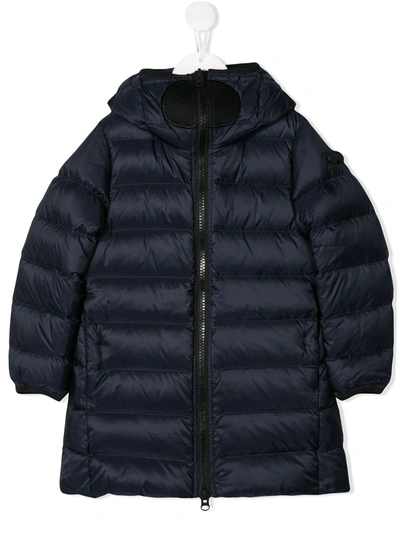 Ai Riders On The Storm Kids' Hooded Padded Jacket In Blue