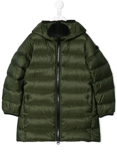 Ai Riders On The Storm Kids' Padded Zipped Jacket In Green