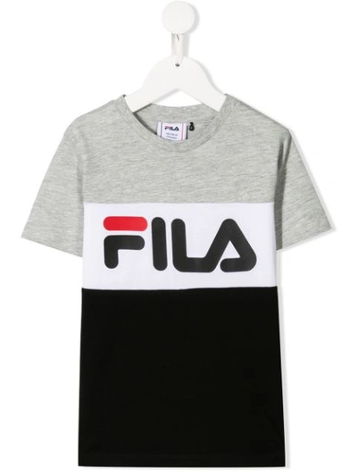 Fila Teen Colourblock Logo T-shirt In Black
