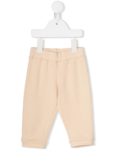 Eshvi Babies' Ribbed Organic Cotton Trousers In Neutrals