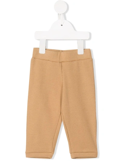 Eshvi Babies' Ribbed Organic Cotton Trousers In Green