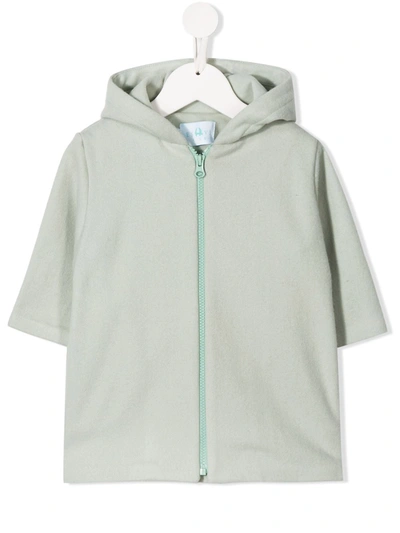 Eshvi Babies' Zip-up Organic Cotton Hoodie In Green