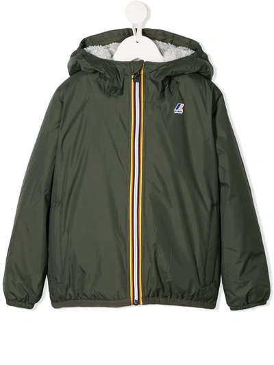 K-way Kids' Le Vrai 3.0 Claude Orsetto Jacket In Green