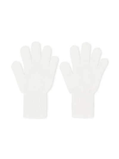 Siola Kids' Ribbed Cuff Gloves In White