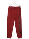 C.p. Company Teen Logo Print Track Pants In Red
