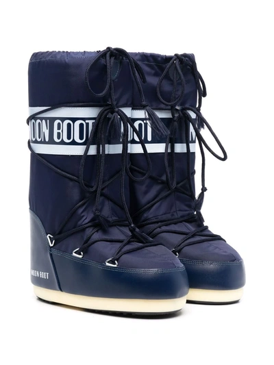 Moon Boot Kids' Nylon Classic Snow Boots In Blue