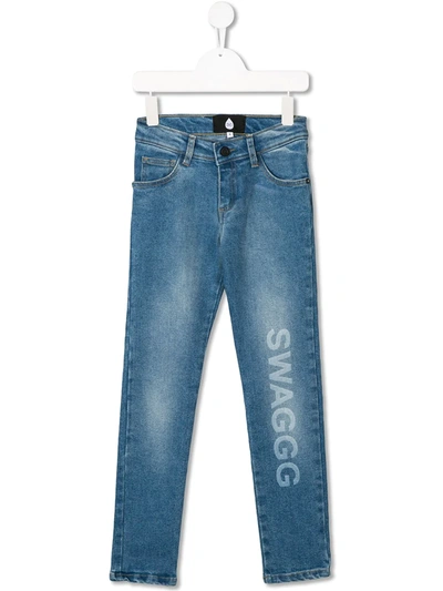 Duo Kids' Swagg Mid-rise Slim Jeans In Blue