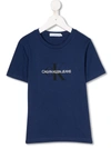 Calvin Klein Kids' Logo-print T-shirt In Blue