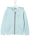 Balmain Kids' Zip-up Hoodie In Blue