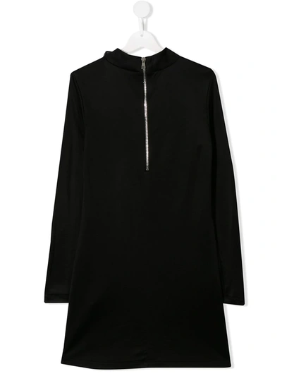 Balmain Teen Shimmer Collar Dress In Black
