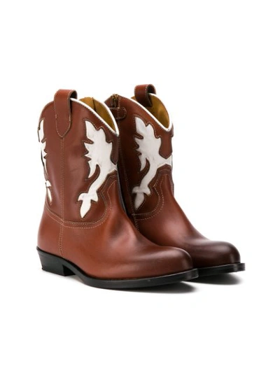 Gallucci Kids' Classic Cowboy Boots In Brown