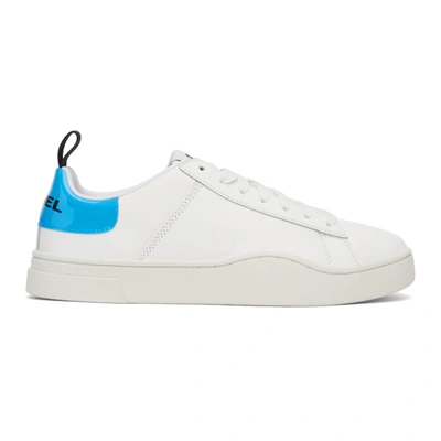 Diesel Low Top Fluorescent Detail Sneakers In H7797 Whtbl