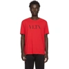 Valentino Logo T-shirt In Rosso Nero