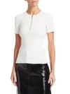 Helmut Lang Zip-detailed Ribbed-knit Top In Natural White