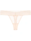 Kiki De Montparnasse Sundial Lace Thong In Blush