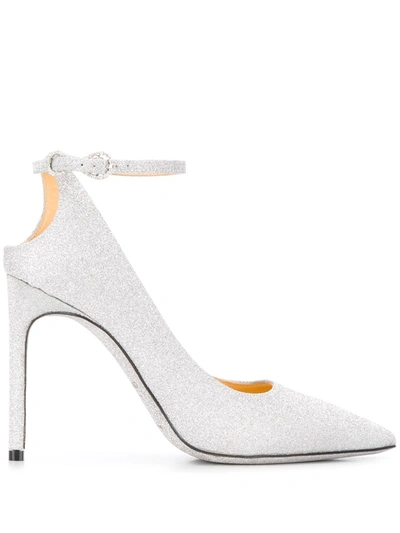 Giannico Infinity Pointed Pumps In Silver