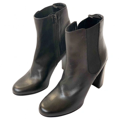 Pre-owned Neil Barrett Leather Ankle Boots In Black