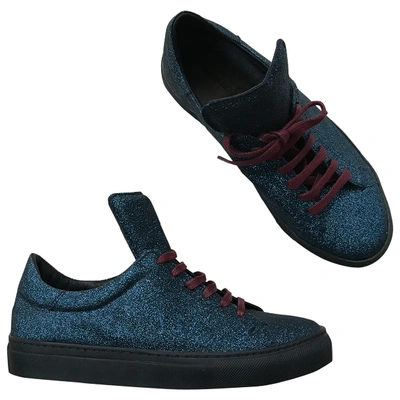 Pre-owned By Malene Birger Glitter Trainers In Blue