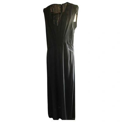 Pre-owned Gerard Darel Silk Maxi Dress In Black