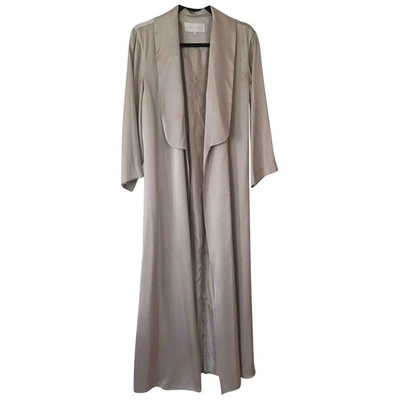 Pre-owned Mason By Michelle Mason Silk Trench Coat In Beige