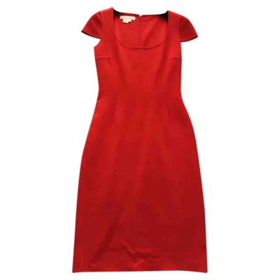 Pre-owned Michael Kors Wool Mid-length Dress In Red