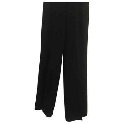 Pre-owned Saint Laurent Wool Straight Trousers In Black