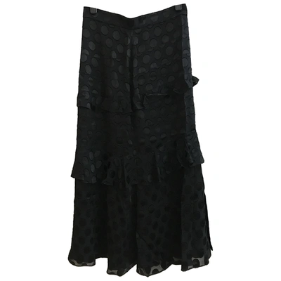Pre-owned Cushnie Et Ochs Silk Mid-length Skirt In Black