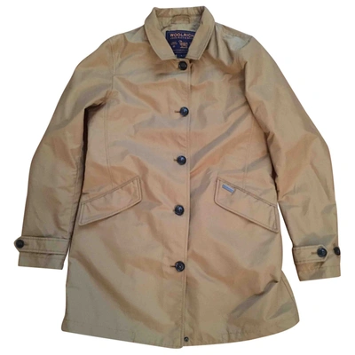 Pre-owned Woolrich Trench Coat In Camel
