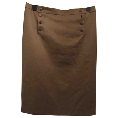 Pre-owned Aquascutum Wool Mid-length Skirt In Brown