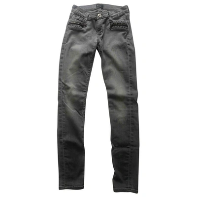 Pre-owned Hudson Grey Cotton - Elasthane Jeans