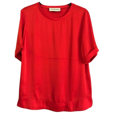 Pre-owned By Malene Birger Red Polyester Top