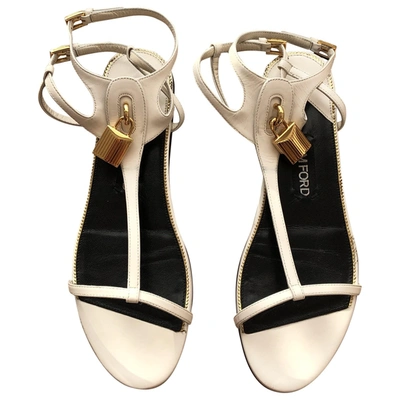 Pre-owned Tom Ford Leather Sandal In White
