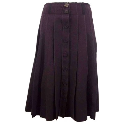 Pre-owned Sonia By Sonia Rykiel Wool Skirt In Burgundy