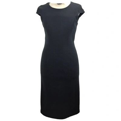 Pre-owned Armani Collezioni Wool Mid-length Dress In Black