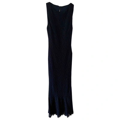 Pre-owned Alice And Olivia Wool Maxi Dress In Navy