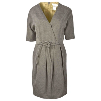Pre-owned Chloé Wool Mid-length Dress In Beige