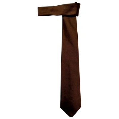 Pre-owned Brooks Brothers Silk Tie In Brown