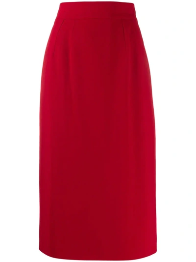 Dolce & Gabbana High-waisted Pencil Skirt In Red