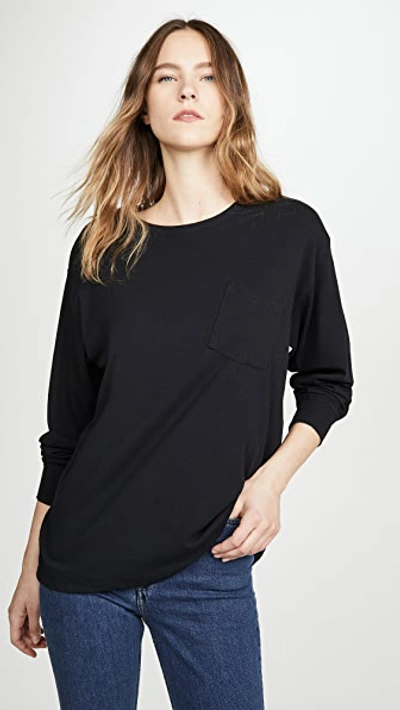 Alexander Wang T Vintage Cotton Long Sleeve Tee In Black