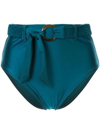 Duskii Océana Belted High Waisted Bikini Bottoms In Blue