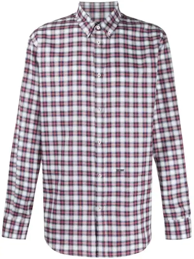Dsquared2 Checked Long Sleeves Shirt In Blue
