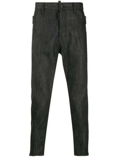 Dsquared2 Zipped Pockets Tapered Jeans In Black