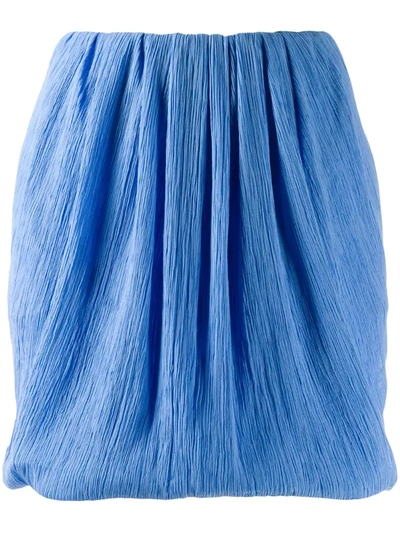 Nina Ricci Micro-pleated Mini Skirt In Blue