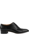 Gucci Perforated Oxford Shoes In Black