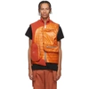 A-cold-wall* Functional Puffer Vest W/ Knit Inserts In Orange