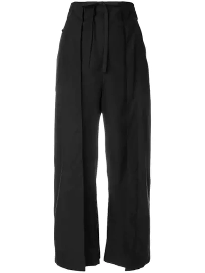 Aalto Front Pleat Tailored Wide Leg Pants In Black