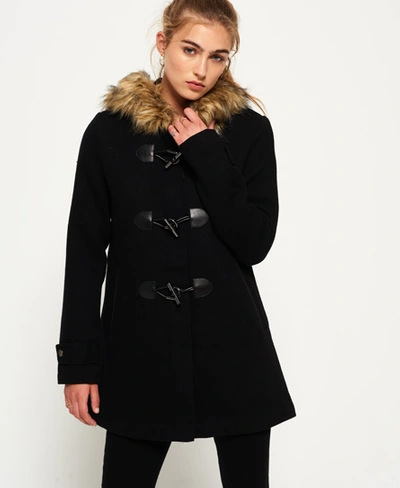 Superdry Brooklyn Duffle Coat In Black | ModeSens