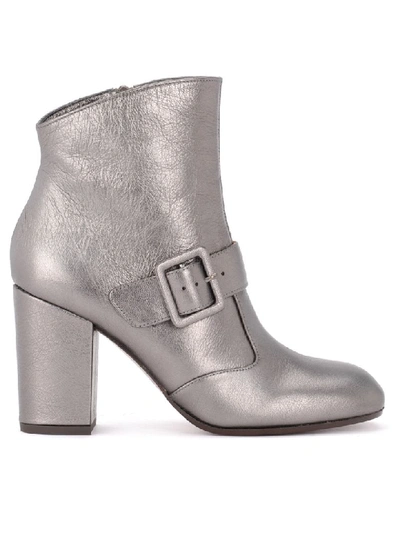 Chie Mihara Goru Ankle Boot In Gray Laminated Leather In Grigio