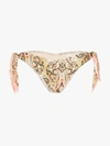 Zimmermann Paisley Print Side-tie Bikini Bottoms In Pink